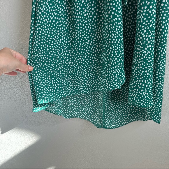 Sienna Sky Green White Polka Dot Vneck Faux Wrap Dress Dress Women’s Size Small - Picture 8 of 13